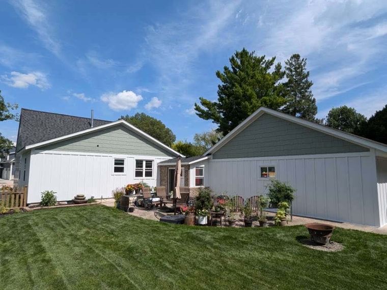 Completed backyard home siding project