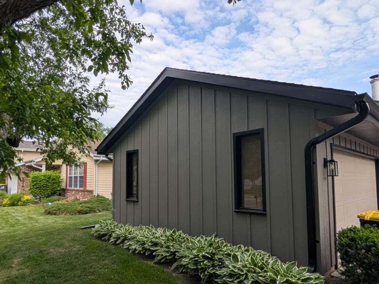 Completed shed siding project